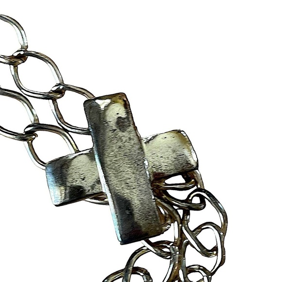 VINTAGE Gold Tone "X" Double Chain Belt - Picture 5 of 5